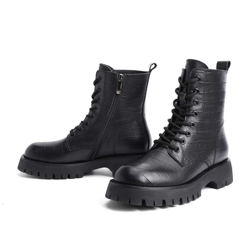 森达2020冬季新款欧美机车风潮潮流休闲马丁马丁靴