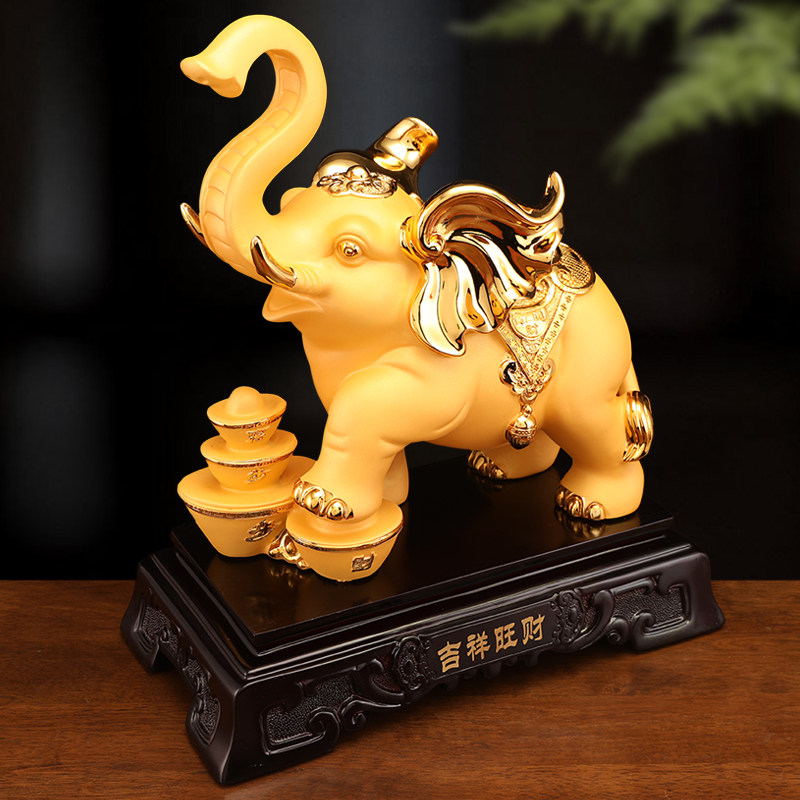 吉祥旺财大象摆件招财客厅酒柜办公室装饰品店铺摆件