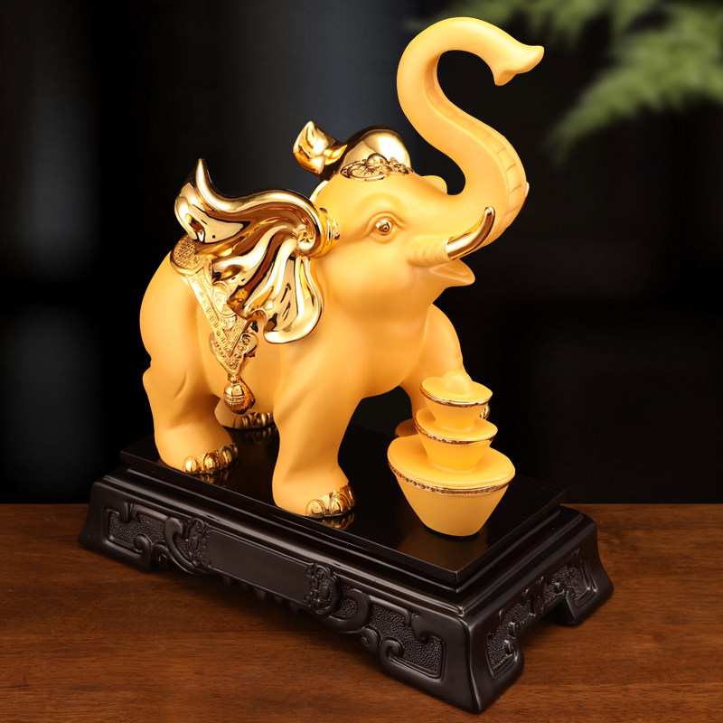 吉祥旺财大象摆件招财客厅酒柜办公室装饰品店铺摆件