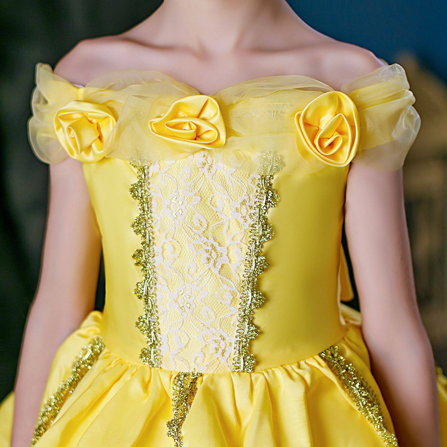 贝儿服装连衣裙连衣尼贝尔迪士尼迪士蓬蓬演出服公主连衣裙