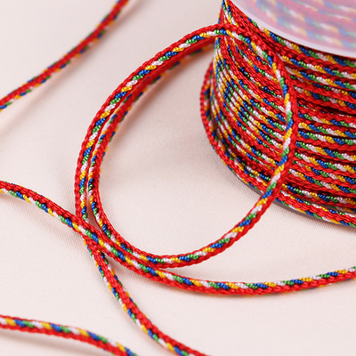 端午节五彩绳2mm手工编织手绳吊坠挂绳七彩线手链项链编绳diy材料