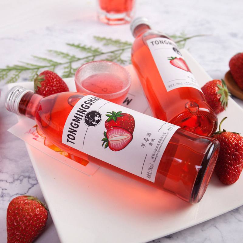 通明山草莓酒果酒3度女士低度甜酒饮料酒女生喝的微醺少女果味酒