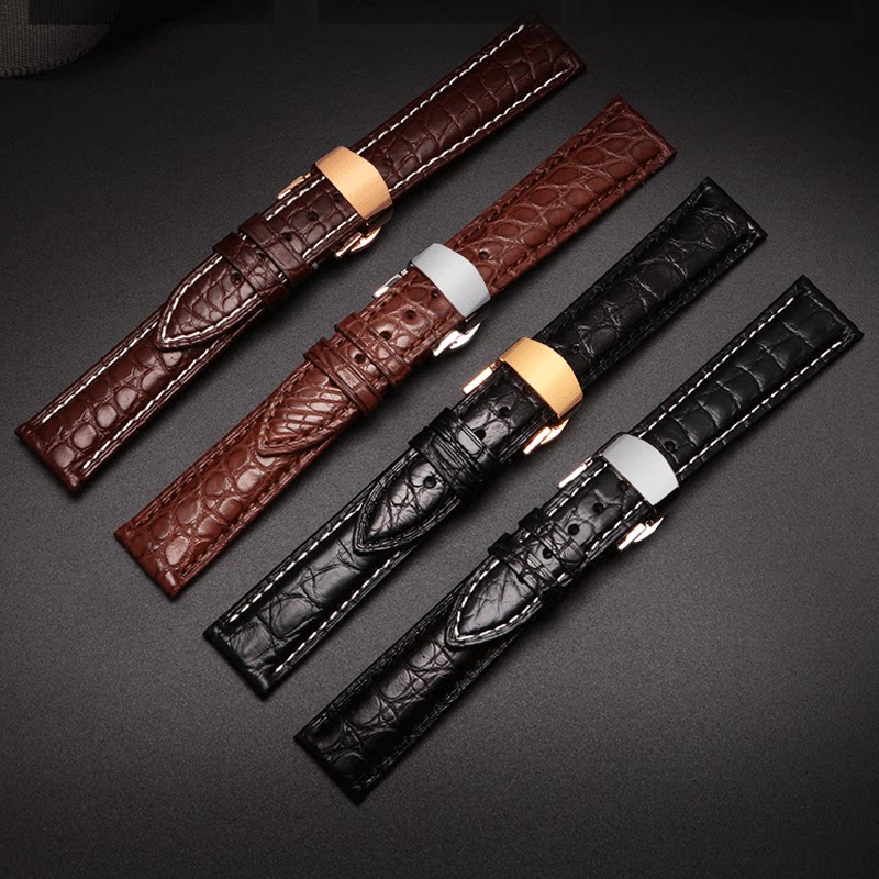 鳄鱼皮手表带适用华为watch2pro保时捷款gt/gt2雅致款真皮手表链