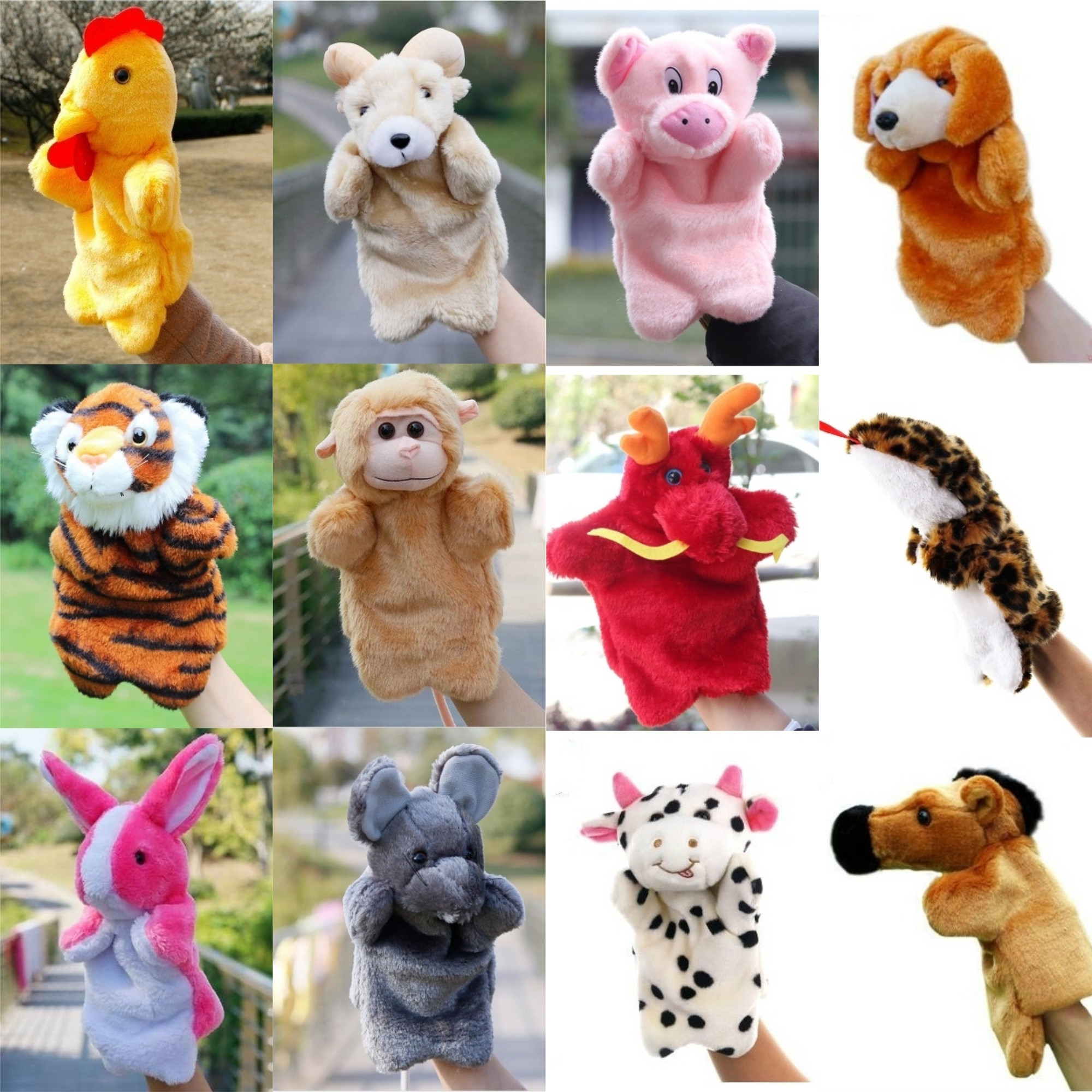 早教优惠套装大号号手大灰狼小白兔毛绒动物玩偶手偶