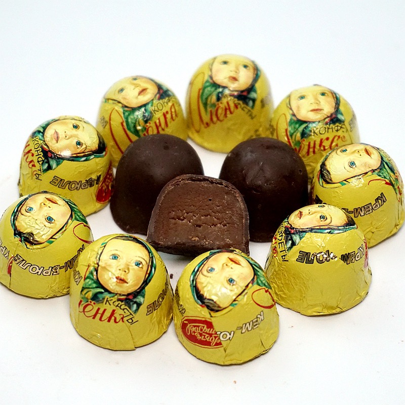 俄羅斯進口 大頭娃娃 愛蓮巧 半球味糖果 500g*2件