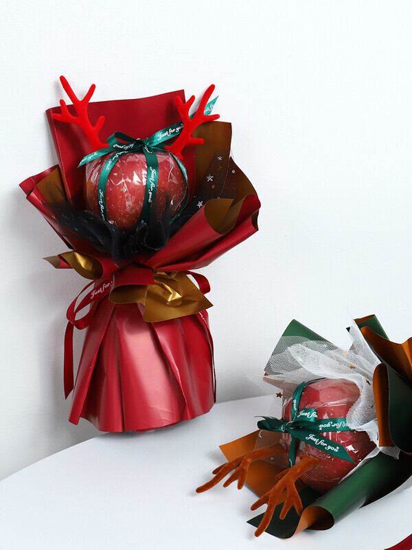 花束平安果花纸包花纸创意圣诞节平安夜包创意材料diy花艺包装纸