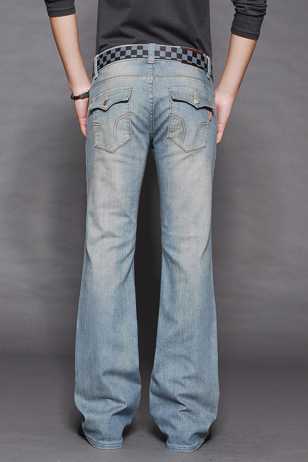 2021秋冬男装新款男士牛仔微喇叭裤 韩版潮男牛仔长喇叭裤子 - 新商贸