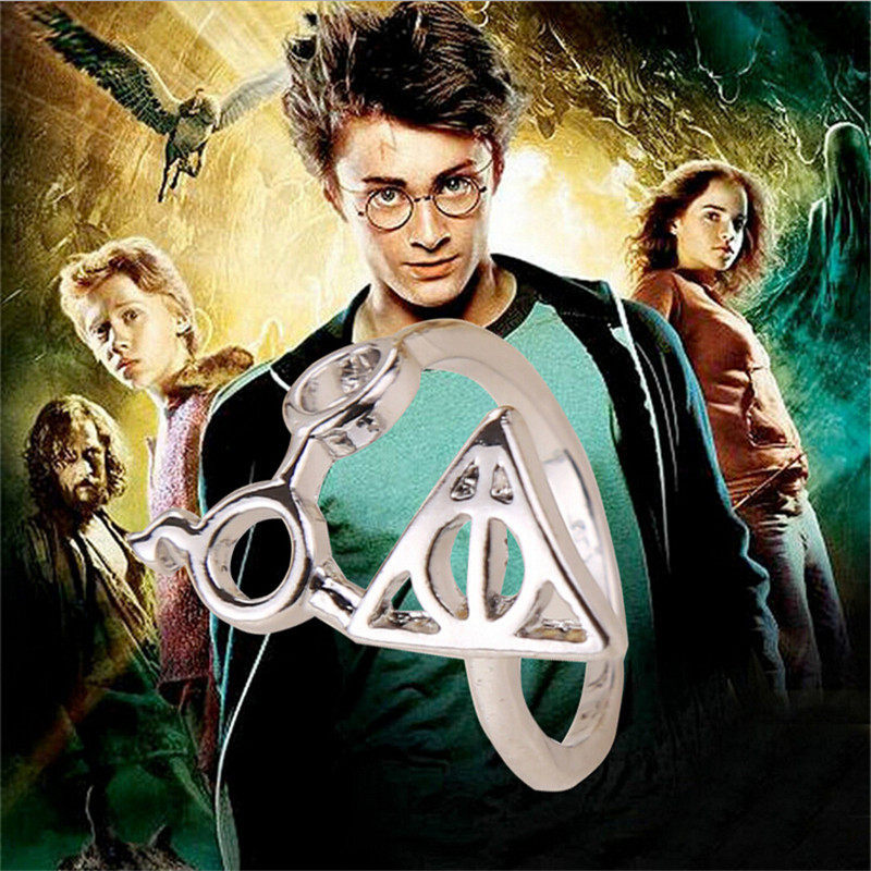 哈利波特死亡圣器戒指创意时尚眼镜时间转换器可调戒指