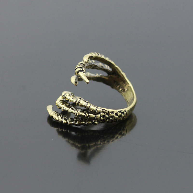 欧美朋克哥特式鹰爪戒指夸张复古嘻哈哈潮酷开戒指