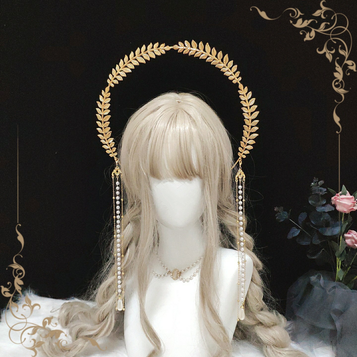 圣母原创洛丽塔lolita光环环发头冠发饰月桂佳冠发饰