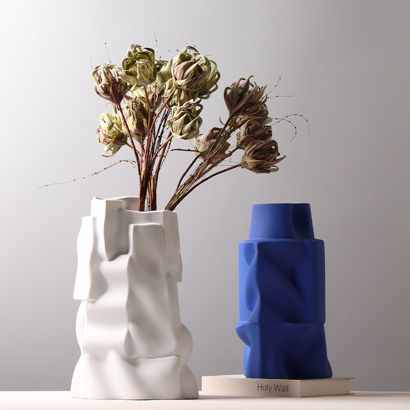 克莱因异形花器大号磨砂水培鲜花花瓶花架台面花瓶