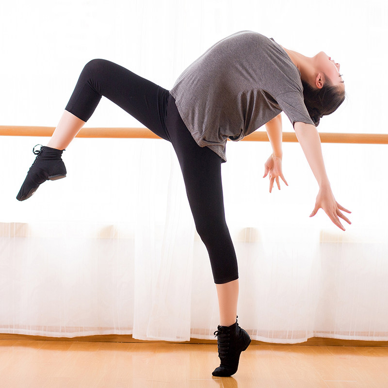 舞蹈练功现代舞上衣成人莫代尔圆领宽松中袖古典现代舞服装