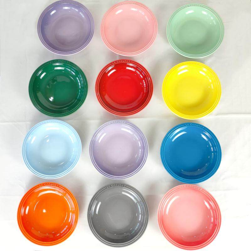 草帽餐具法国lecreuset酷彩8寸渐变高温网红盘