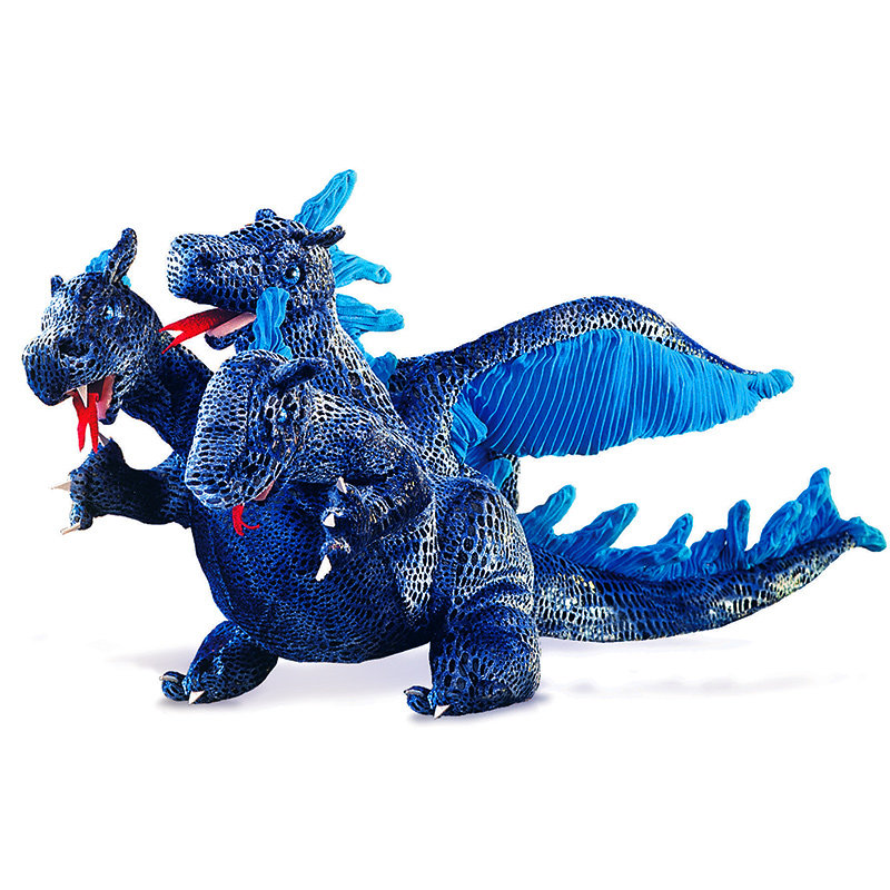 folkmanis儿童节早教手偶三头龙恐龙恐龙毛绒玩具36岁男童毛绒布艺类