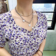 Titanium steel round brand smiley double -layer clavicle chain female hip -hop street cool girl thick chain accessories personalized necklace tide Titanium steel round brand smiley double -layer clavicle chain female hip -hop street cool girl thick chain accessories personalized necklace tide