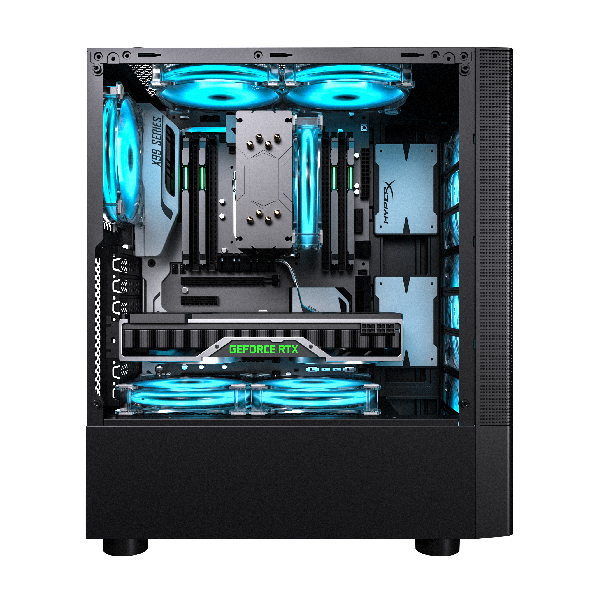 爱国者防尘台式机电脑全侧透明atx大主机箱