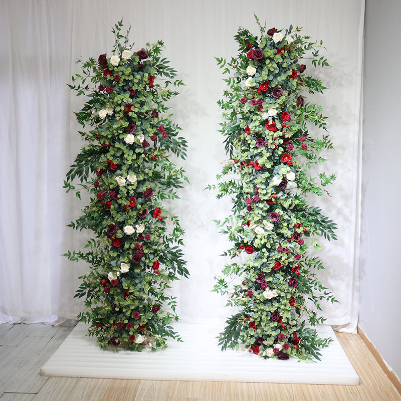 花艺装饰婚庆网红店铺拍摄摄影仿真玫瑰立柱仿真花