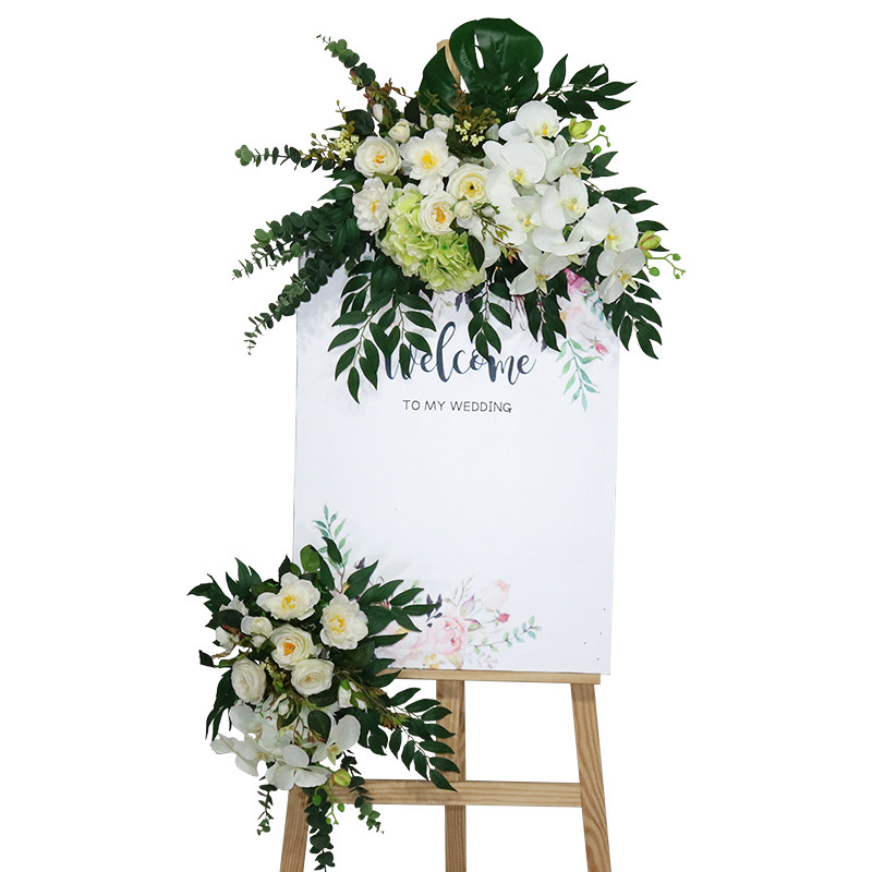 花艺新品婚礼迎宾水牌指示牌指引牌放仿真绢花婚庆绢花