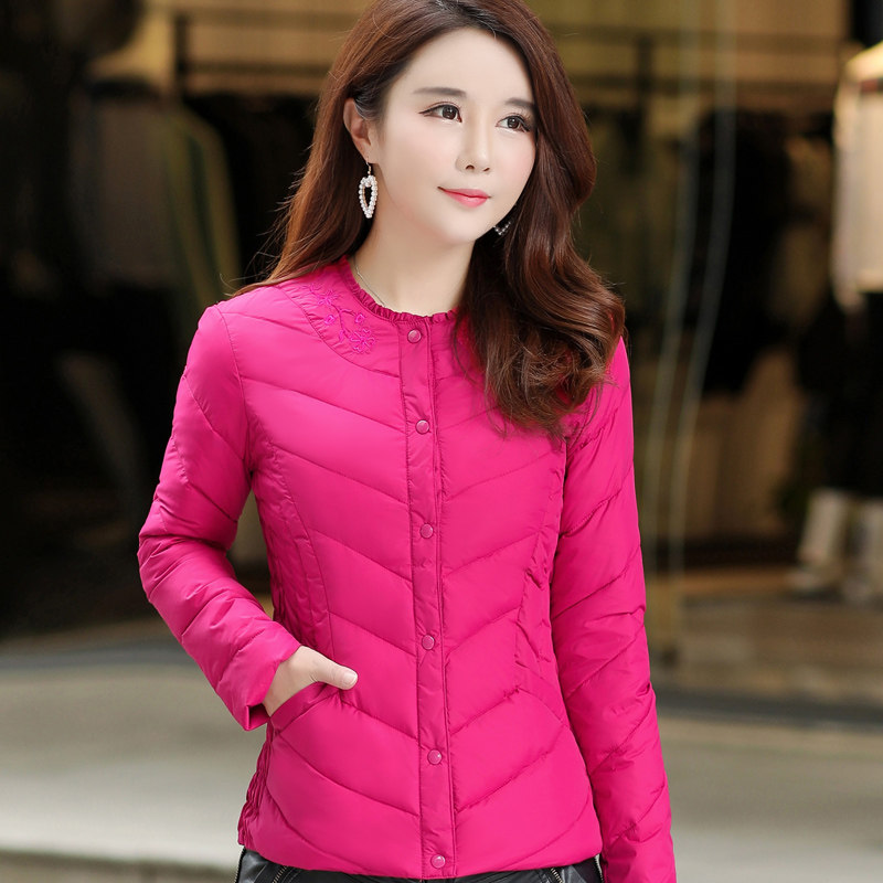 秋冬轻薄羽绒内胆女长袖圆领修身显瘦加厚内穿短款羽绒服保暖内衣