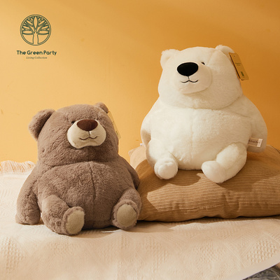 thegreenparty胖胖棕熊北极熊毛绒玩具