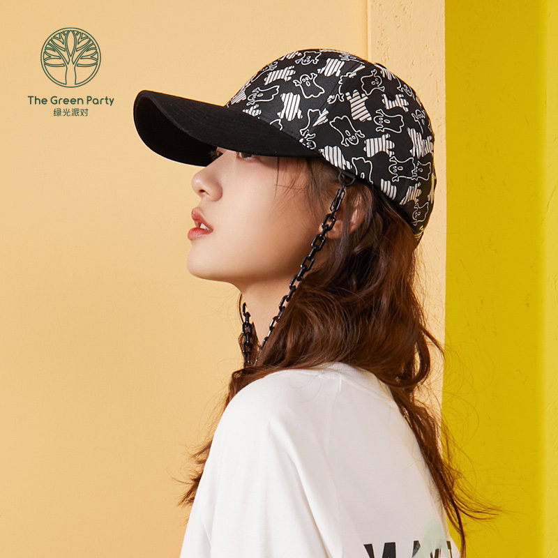 thegreenparty链条棒球帽时尚经典休闲个性圆顶嘻哈遮阳帽鸭舌帽帽子
