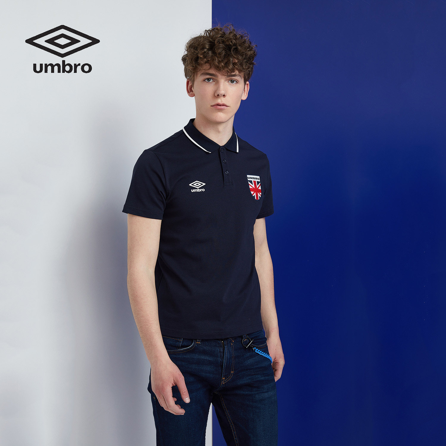 umbro茵宝春季新款男子翻领休闲运动polo衫男运动运动polo衫