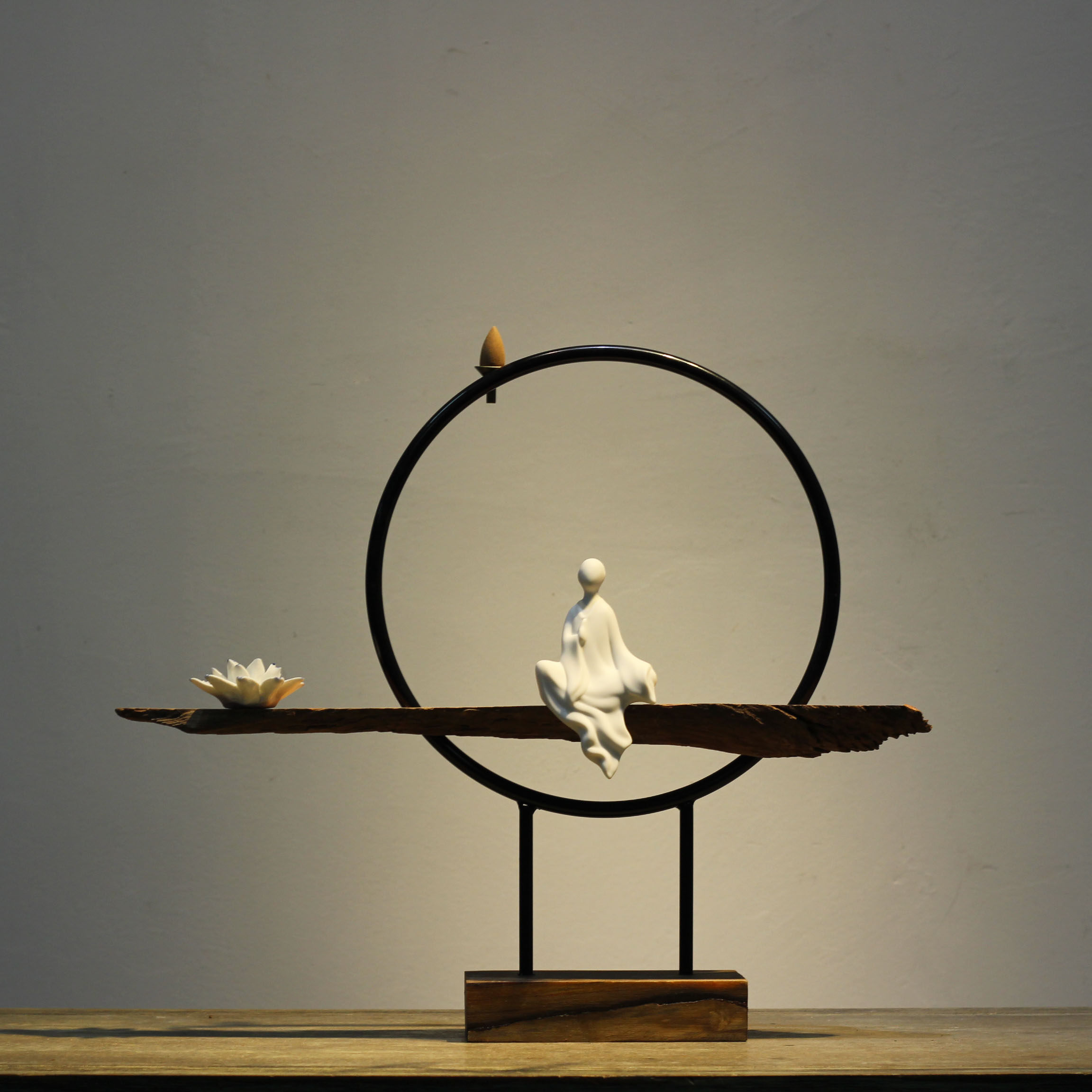 新中式摆件样板房酒店茶室玄关客厅创意流香倒流摆件