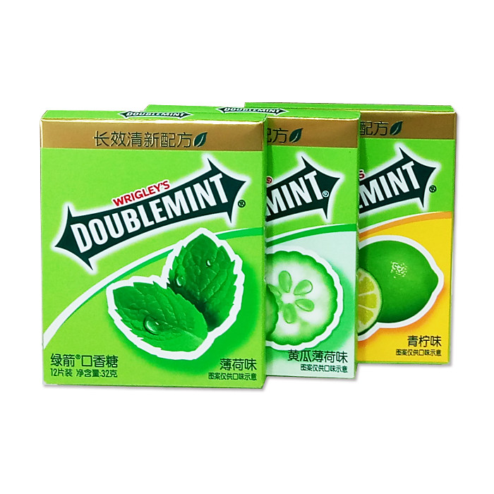 wrigley绿箭口香糖12片金装薄荷青柠清新热卖办公口香糖