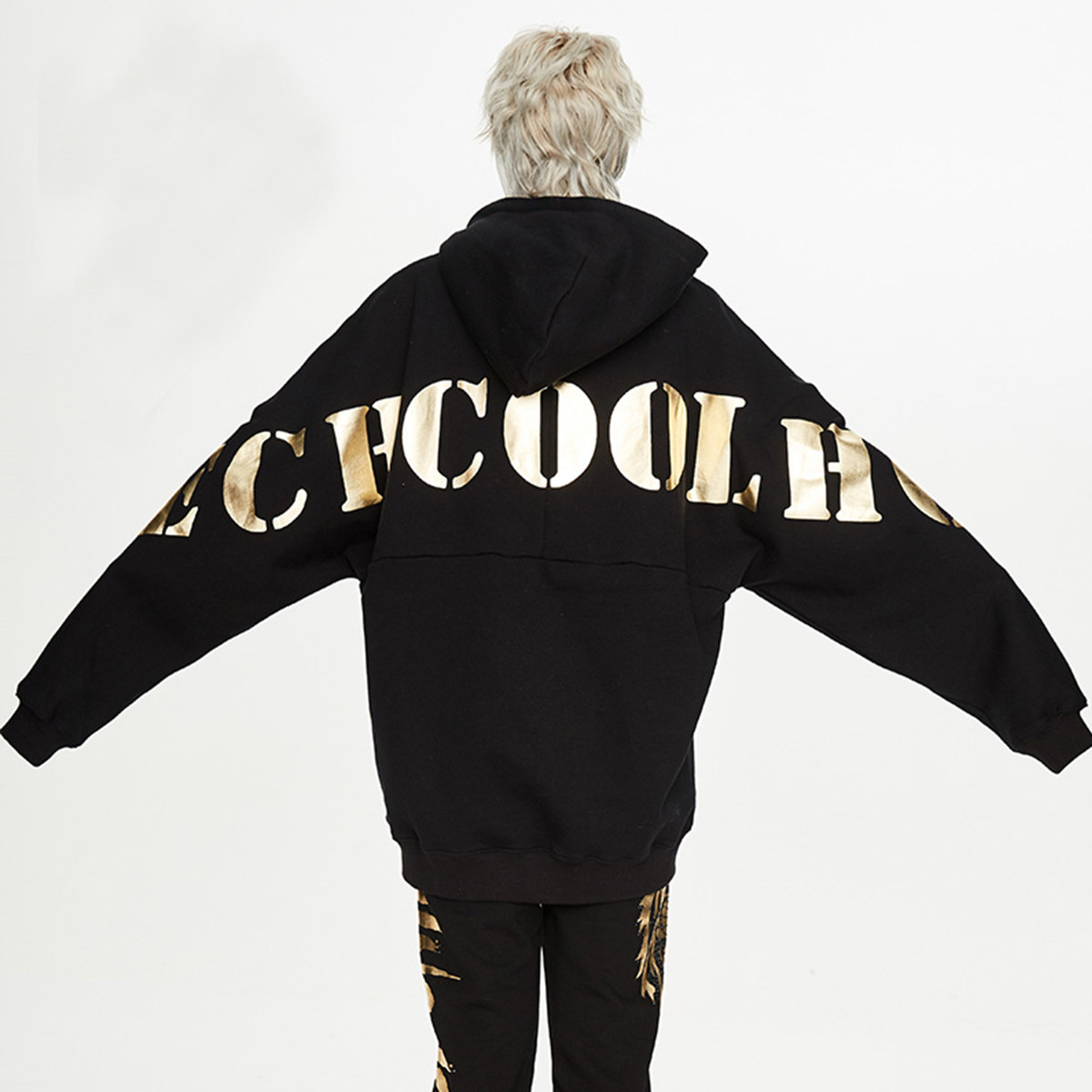 tch轻奢潮牌虎头烫金连帽套头卫衣男女同t193128a14卫衣