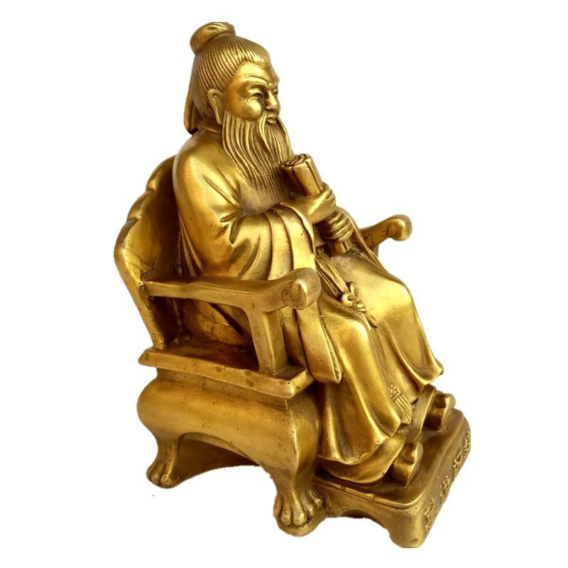 孔子开光圣人学业助学摆件纯铜孔圣人孔夫子坐像摆件