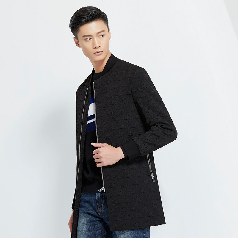 柒牌113k28060q男装中长款休闲立领茄克