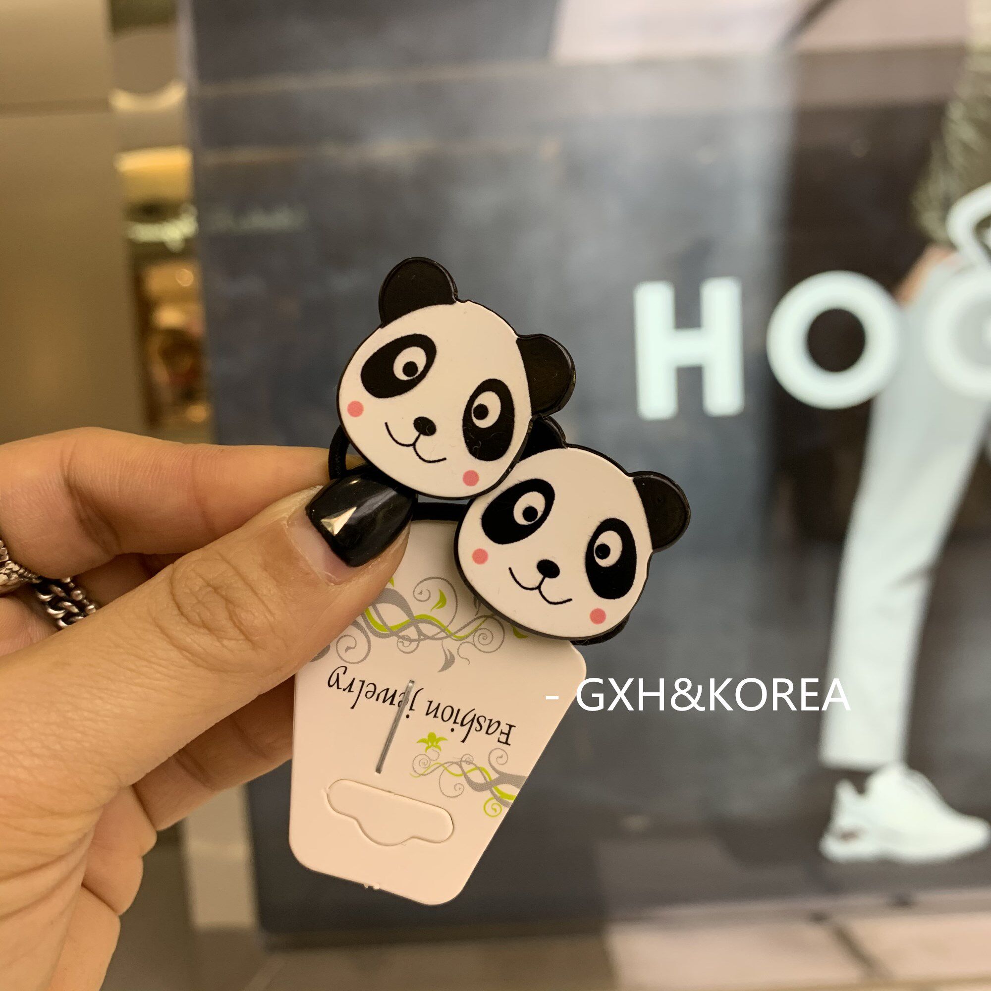 出口订单儿童发饰可爱小熊猫发夹发圈宝宝刘海发饰