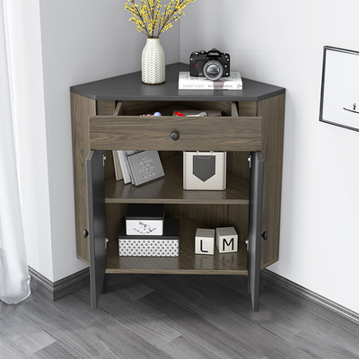 边角柜直角墙柜小户型角落三角柜北欧简约省空间储物转角柜橡木腿