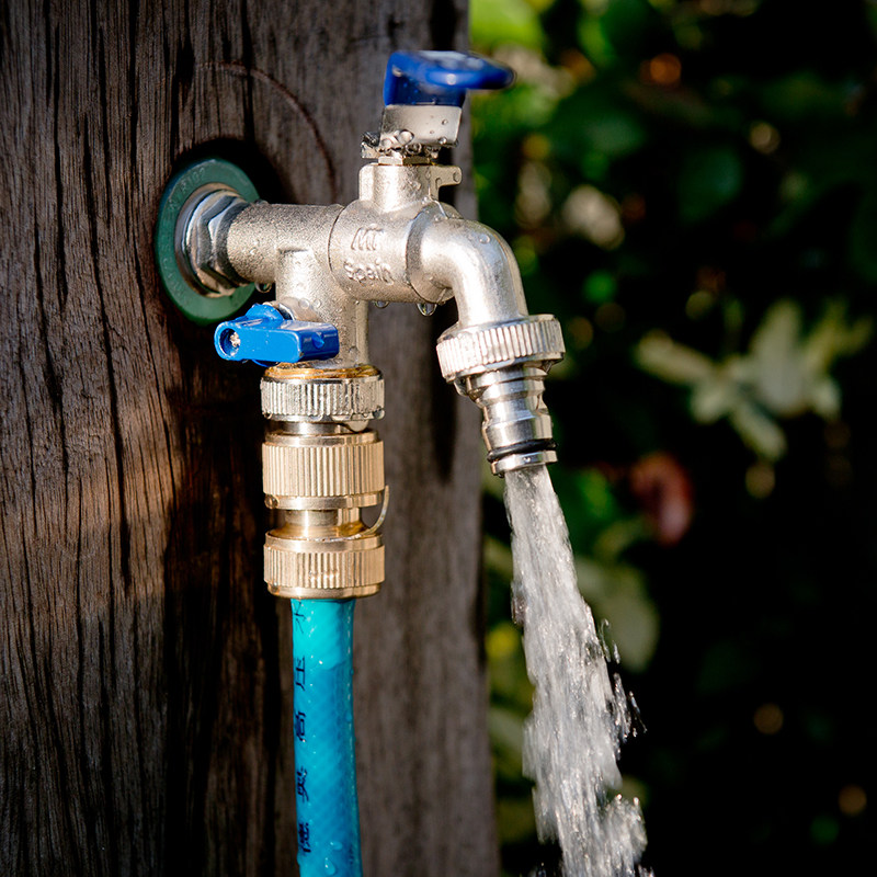 黄铜一进双出水龙头防冻防晒加厚开入户外庭院洗衣机龙头