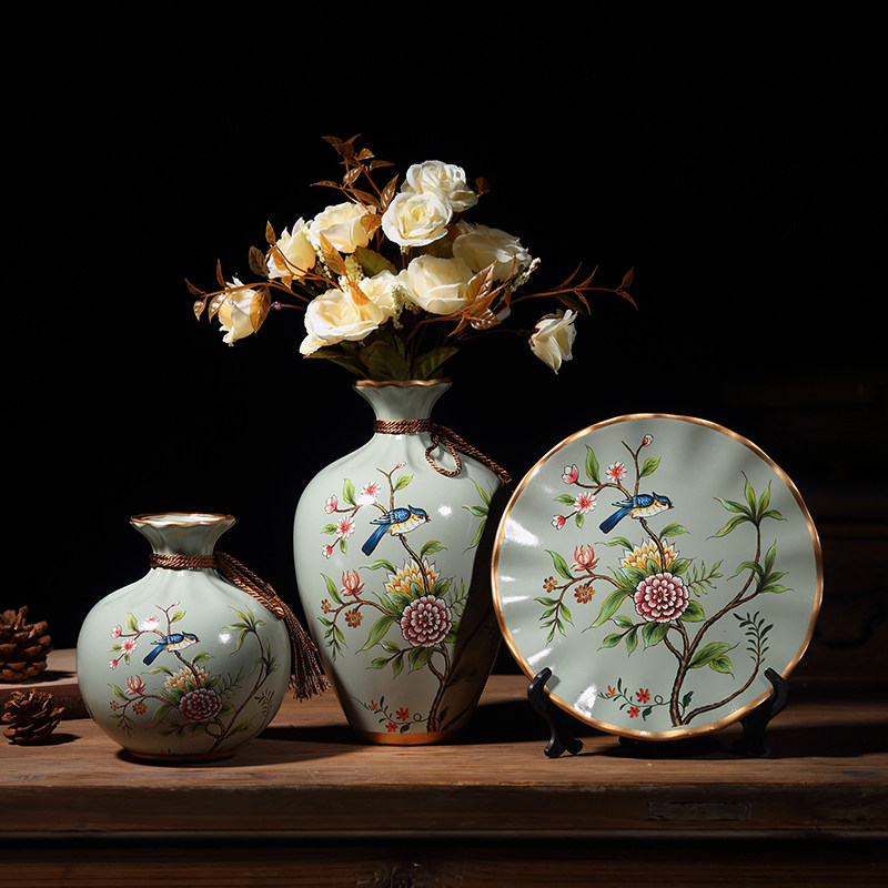 花瓶满天星陶瓷装水花插客厅摆件餐桌干花现代花瓶