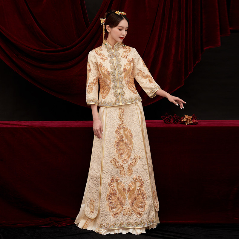 秀禾2022新款结婚秋季中式新娘婚纱礼服禾秀女敬酒旗袍