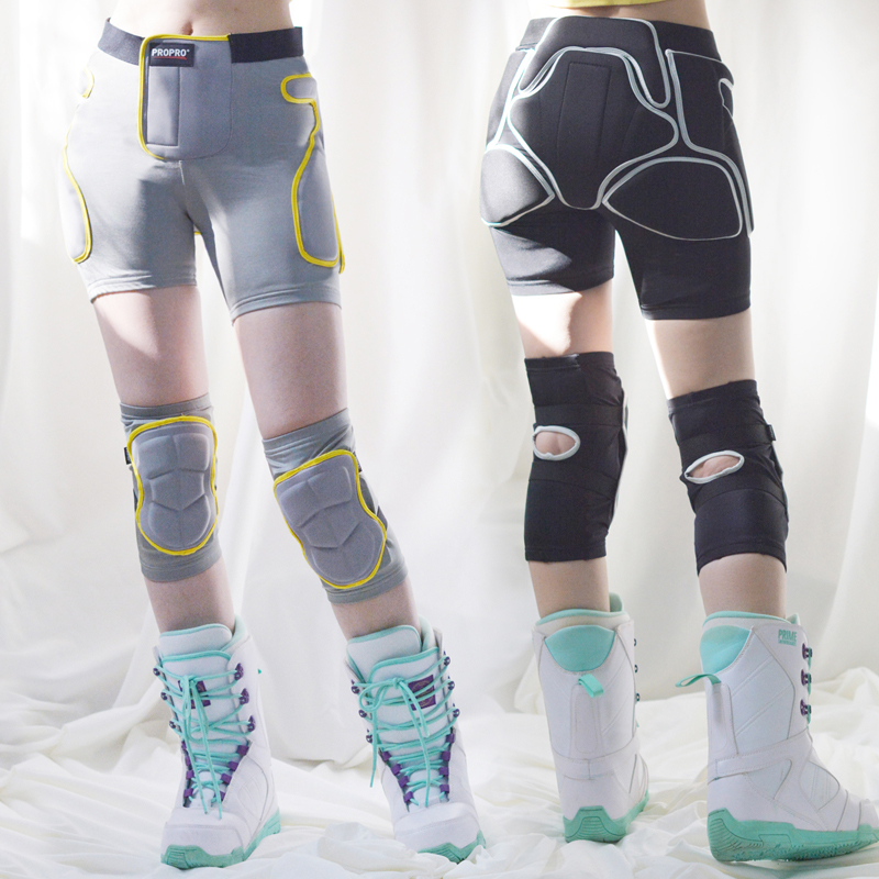 PROPRO新款滑雪防摔裤轮滑护臀护膝套装滑冰护臀运动护具(H439)