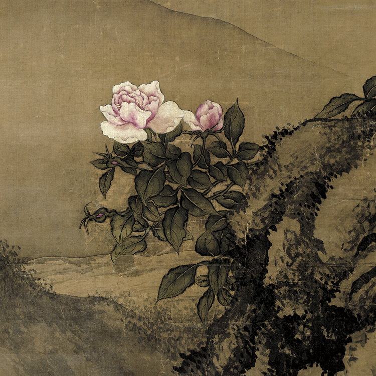 沈铨桂鹤图花鸟画卷轴挂画仿古画复制品古代名人字画玄关装饰画