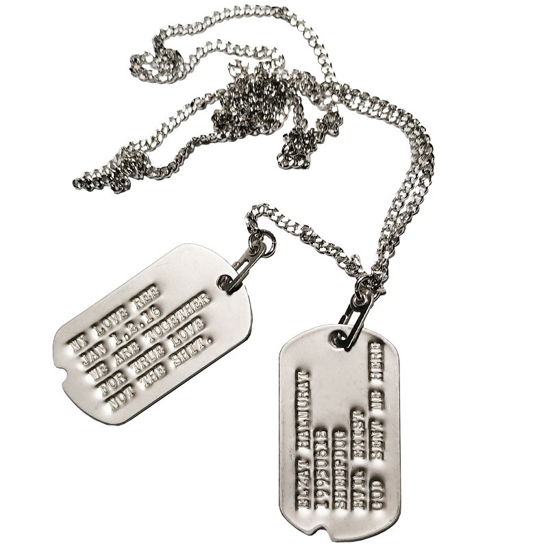 原装进口1940二战配链美军狗牌身份牌军不锈钢士兵身份牌