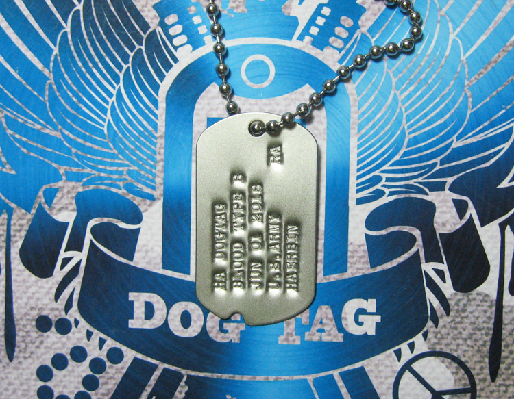 二战缺口凹版美军狗牌身份牌定制不锈钢dogtag军牌士兵牌项链单牌