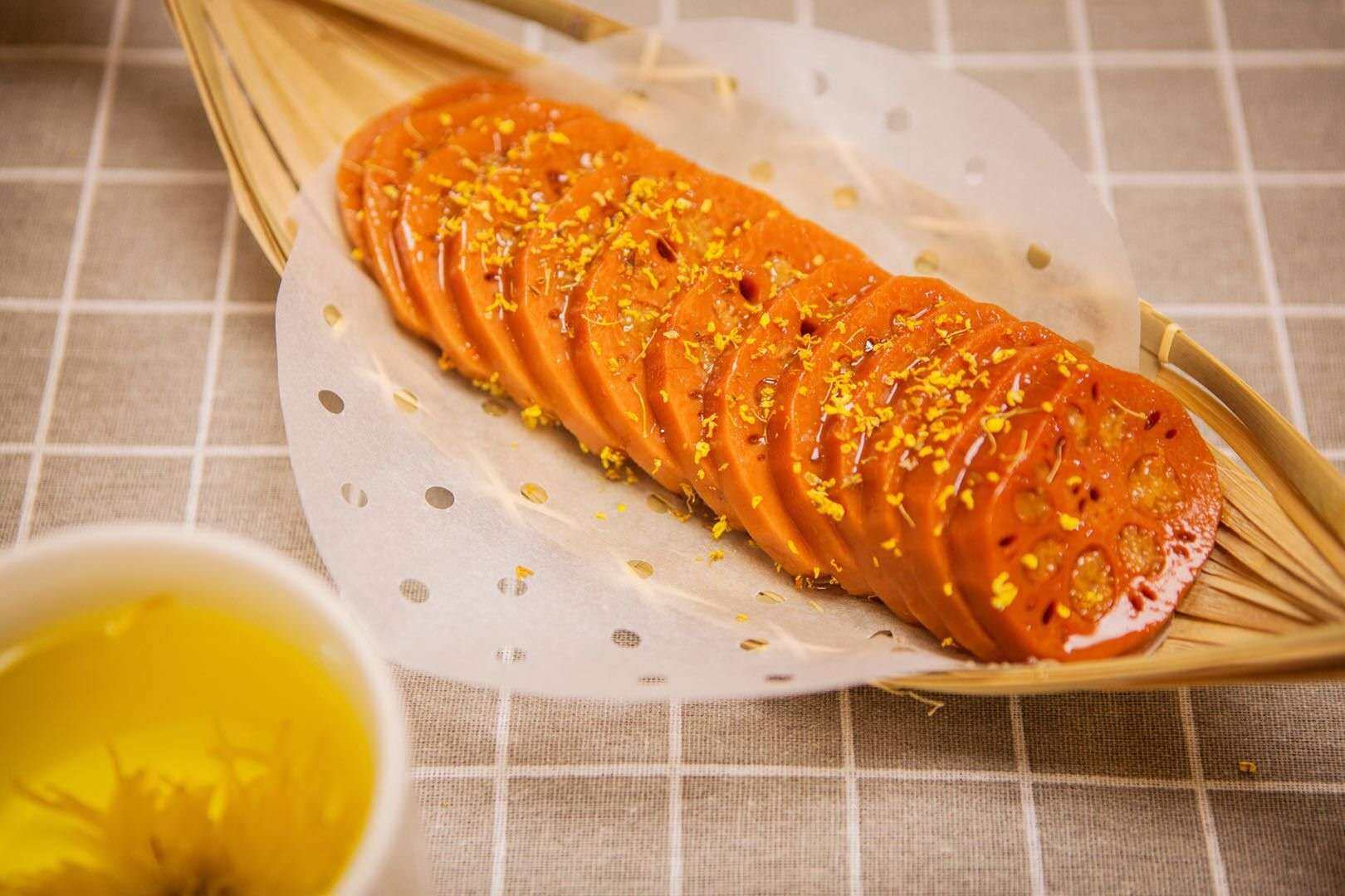 传统工艺美食宝应莲藕桂花蜜汁糯米藕500g*3袋真空熟食菜肴糖藕