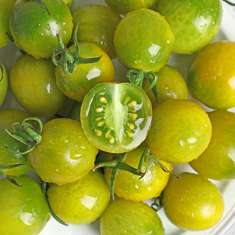 新鲜绿宝石小番茄口蜜西红柿樱桃蔬菜孕妇水果绿色番茄