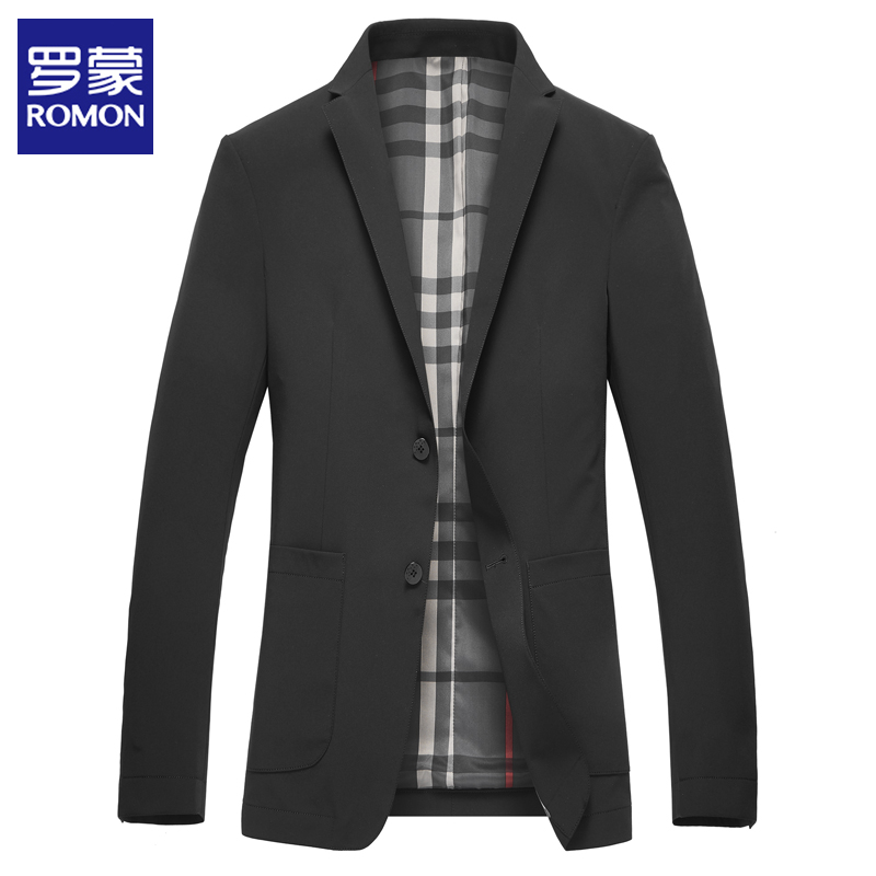 罗蒙休闲西服男上衣单件秋季新款便西韩版修身小西装薄款单西外套