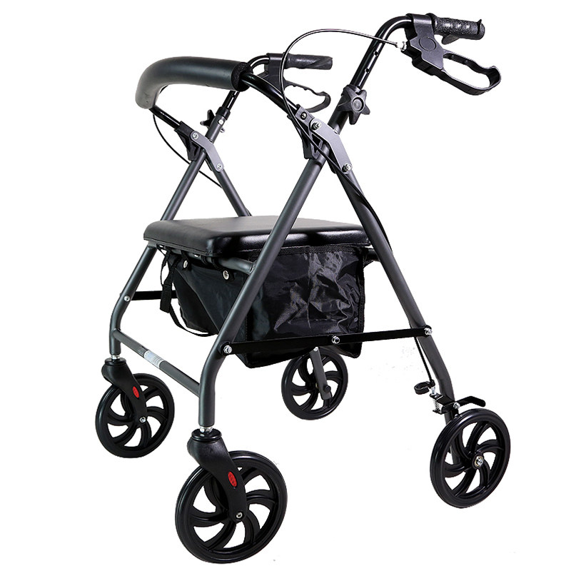 稻承老人助行车四轮行动铝合金老年人助步车防摔倒医疗辅助车sxz