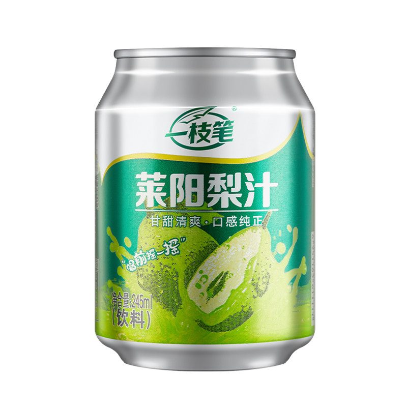 一枝笔莱阳梨汁饮料245ml10罐装果汁含量60浓缩果味饮品
