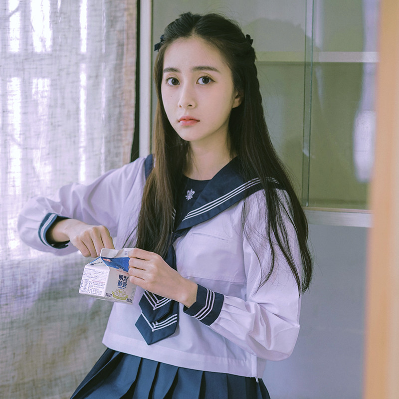 【恋染家】日系软妹校服jk制服正统学院长袖学生装少女班服水手服