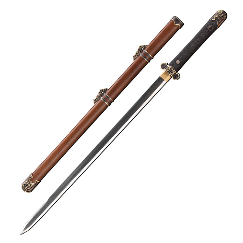 龙泉禾字号宝剑诸刃唐剑唐横剑刀花纹钢长剑硬剑冷兵器刀剑未开刃