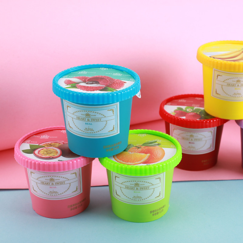 澳门金语进口冰淇淋果冻125g超大杯水果味办公室果冻