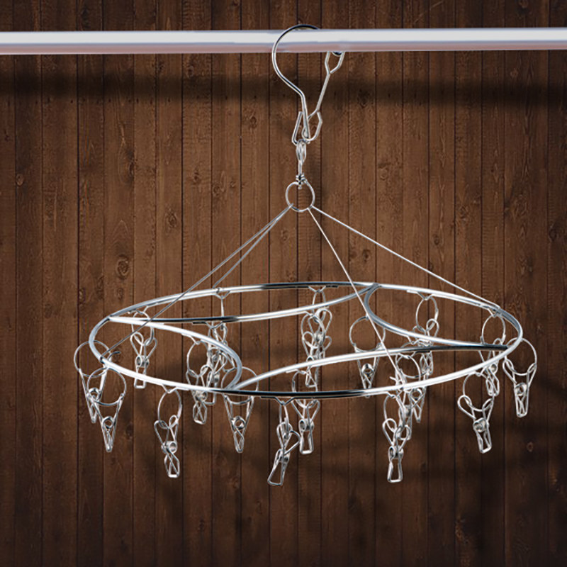 不锈钢多夹子晒晾袜子衣架家用多功能儿童晾衣架小衣架防风衣架子