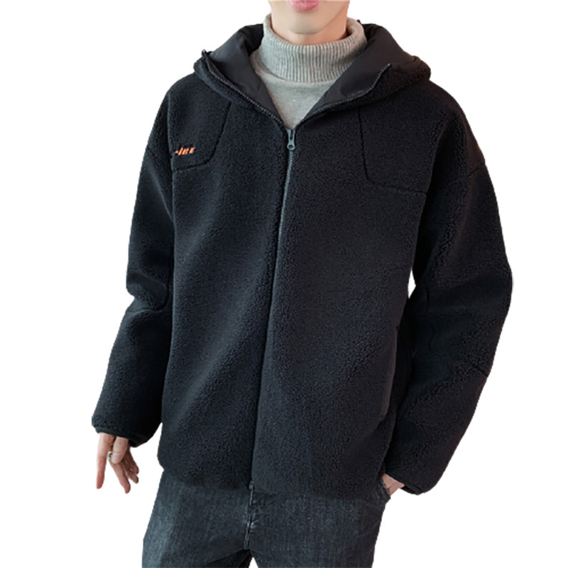 羊羔毛绒外套男士秋冬季加绒加厚2022新款棉服棉衣